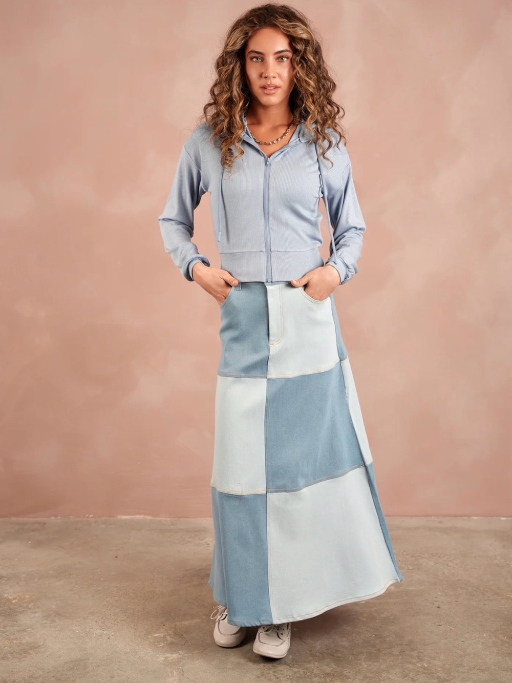Udel Color Block Flare Skirt